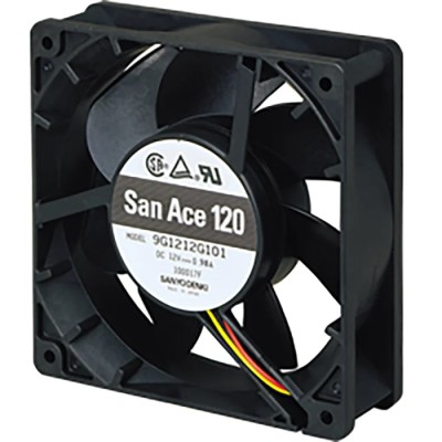 Sanyo Denki 9G Series Axial Fan 12V DC 7.32W 200.4 m³/h 119x119x38mm 9G1212E101