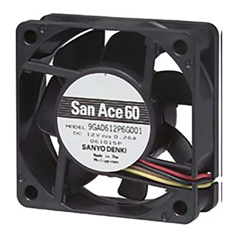 Sanyo Denki 9GA Series Axial Fan 24V DC 31.3 m³/h 960 mW 40 mA Max 60 mm Square Frame 6300 RPM 9GA0624H6001