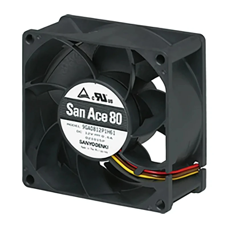 Sanyo Denki 9GA Series Axial Fan, 24V DC, 11.28W, 470mA, 156 m³/h Air Flow, 80mm Frame 9GA0824P1S61