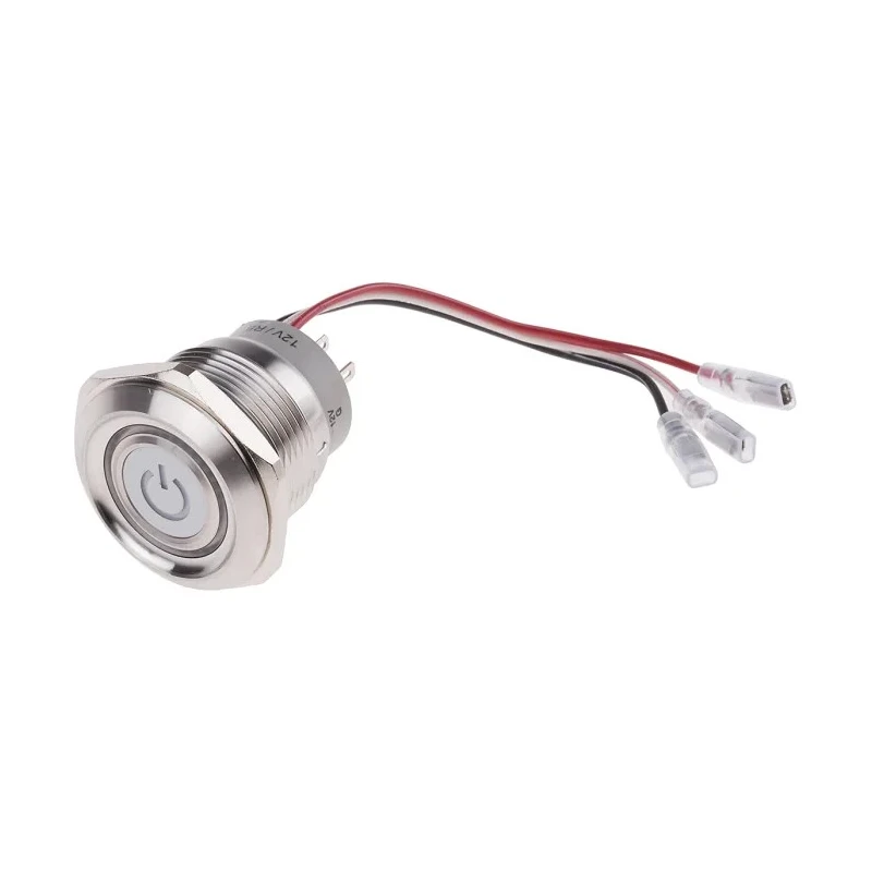 RS PRO Illuminated Momentary Push Button Switch SPDT with RGB LED, Panel Mount, 30.2 mm Cutout, IP67, 250 V AC 5A 877-1854