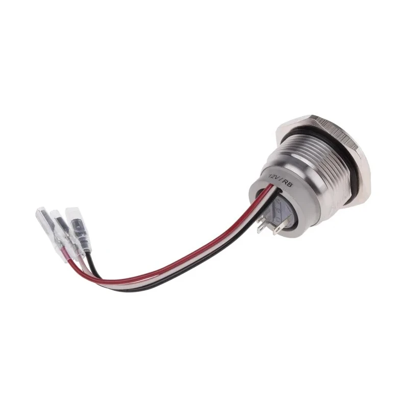 RS PRO Illuminated Momentary Push Button Switch SPDT with RGB LED, Panel Mount, 30.2 mm Cutout, IP67, 250 V AC 5A 877-1854