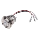 RS PRO Illuminated Momentary Push Button Switch, Panel Mount, 30.2 mm Cutout, SPDT RGB LED, IP67, 250 V AC, 5A 877-1858