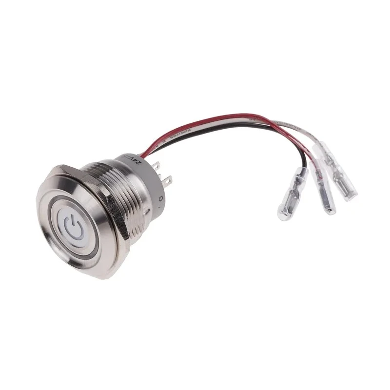 RS PRO Illuminated Momentary Push Button Switch, Panel Mount, 30.2 mm Cutout, SPDT RGB LED, IP67, 250 V AC, 5A 877-1858