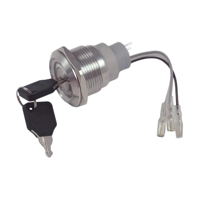 RS PRO IP40 Stainless Steel Key Switch, SPDT, Latching, 5A, 2 Positions, Round Bezel IP40 IP Rating IP40