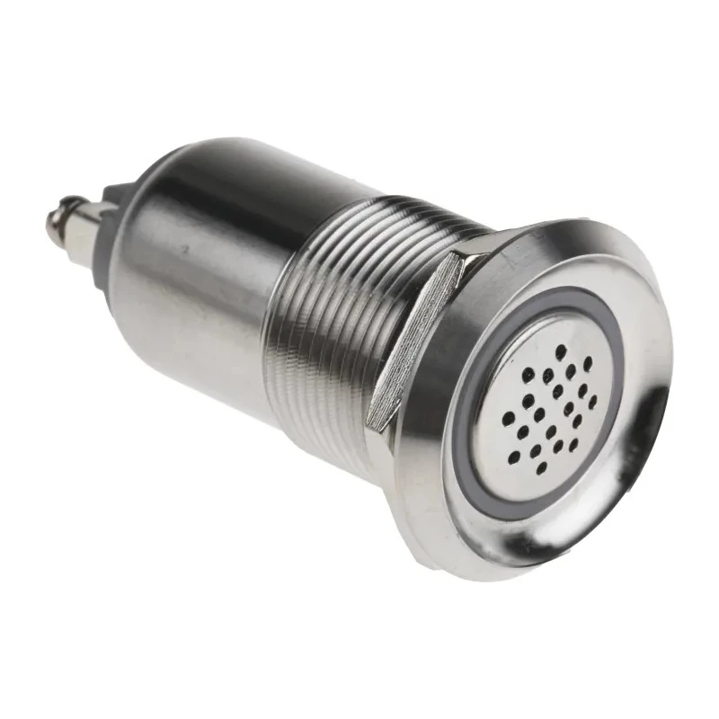 RS PRO Buzzer Panel 24V DC, IP40, 75 dB at 1m, Intermittent Tone, Brass/Steel/PBT Housing IP40