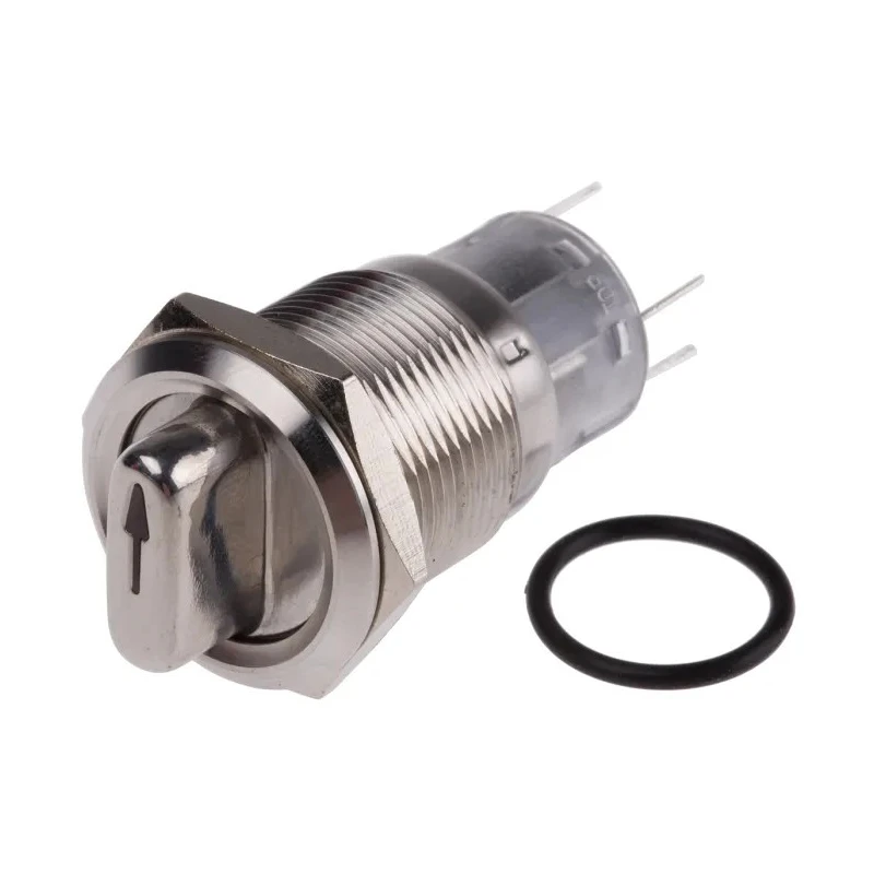 RS PRO Knob Selector Switch - (On-On) Illuminated 2 Positions IP67 Stainless Steel 12V 5A 90° 877-1961