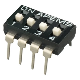 APEM Raised Actuator Slide Rotary Coded DIP Switch Through Hole IKD0400101