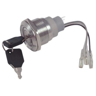 RS PRO Key Switch Stainless Steel Housing SPDT 5A 2-Position 90° Latching IP Protection IP40