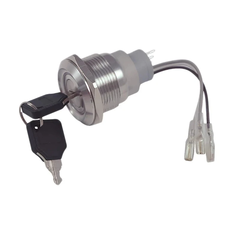 RS PRO Key Switch Stainless Steel Housing SPDT 5A 2-Position 90° Latching IP Protection IP40