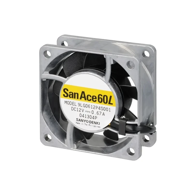 Sanyo Denki 9LG Series Axial Fan, 12V DC, 65.9 m³/h Air Flow, 4.68W Power, 390mA Current, 60mm Frame 9LG0612P4J001