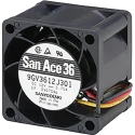 Sanyo Denki 9GV Series Axial Fan 12V DC 9W 23.9m³/h 14000 RPM UL Certified 9GV3612P3G03
