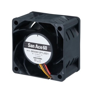 Sanyo Denki 9HV Series Axial Fan 12V DC 32.4W 2.7A 112.8 m³/h 60mm x 60mm x 38mm 9HV0612P1J0011
