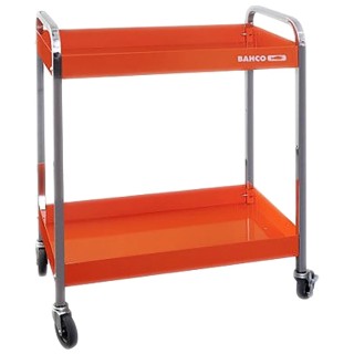 Bahco 2 Shelf Aluminium Castor Trolley 750 mm Platform Length 30 kg Load 425 mm Width 1470KC2