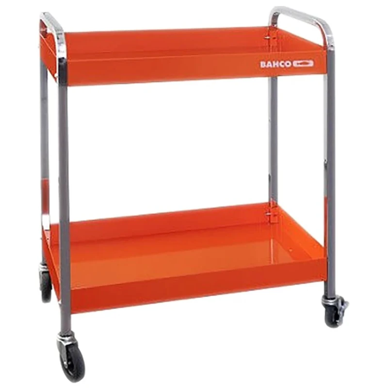 Bahco 2 Shelf Aluminium Castor Trolley 750 mm Platform Length 30 kg Load 425 mm Width 1470KC2