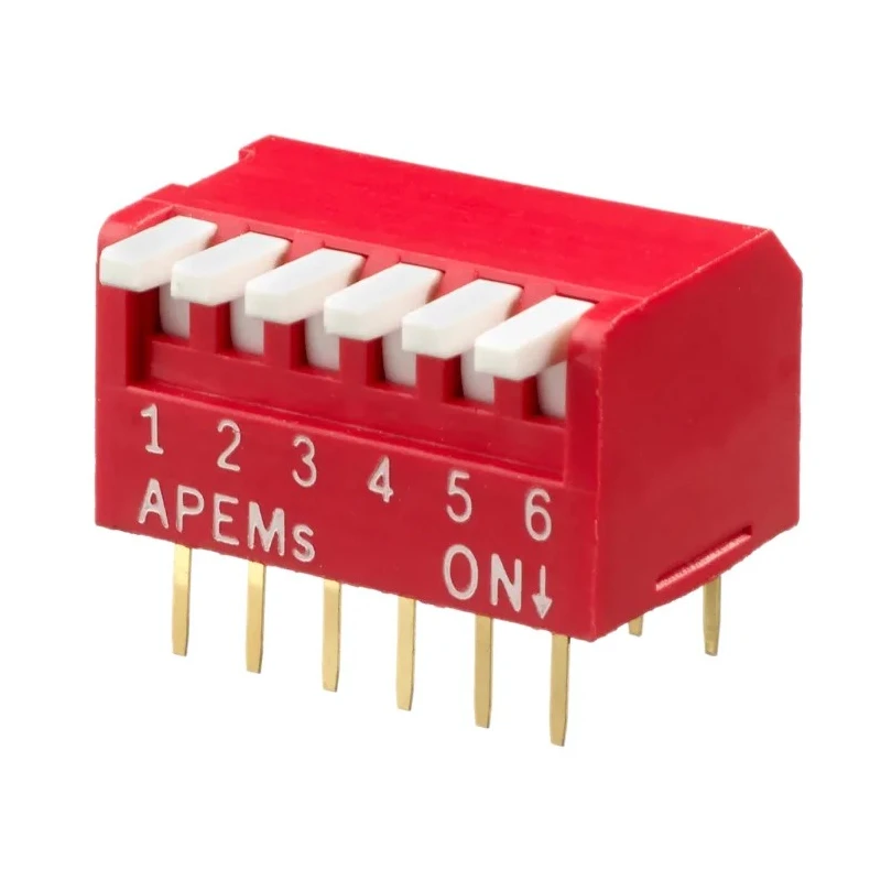 APEM Piano Rotary Coded DIP Switch DPL06V with Piano Actuator, Up to 10 Way, 25mA 24Vdc Switching Rating DPL06V