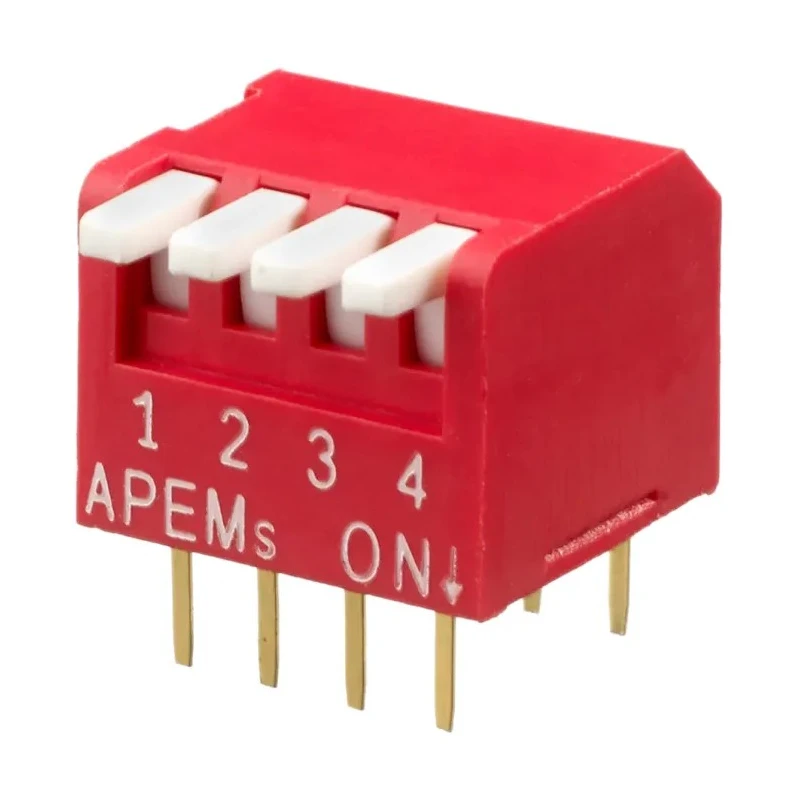 APEM Rotary Coded DIP Switch Piano Actuator Type Up to 10 Way 400gf Operation Force DPL04V