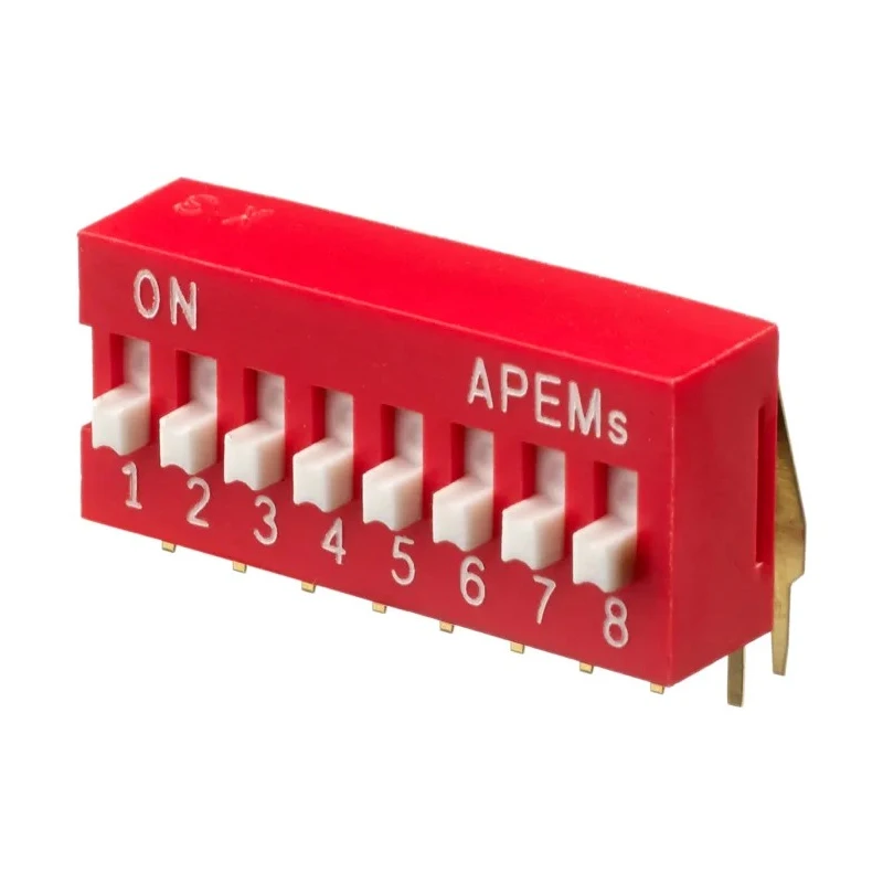 APEM Raised Rotary Coded DIP Switch DA08V, SPST, Through-Hole, Raised Actuator, Low Contact Resistance 50mΩ DA08V