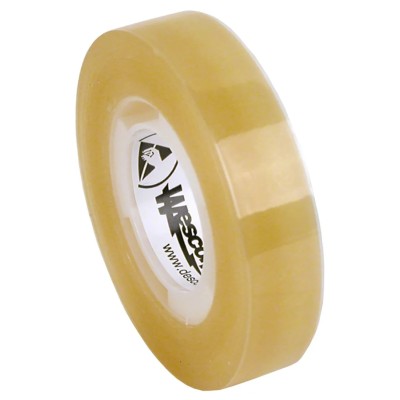 Desco Europe Rubber (Base) Cellulose ESD Tape 12mm Width x 65.8m Length Transparent 2.4 mil Thickness 242293