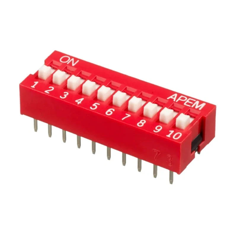 APEM Raised Rotary Coded DIP Switch Through Hole Mount SPST NDS-10-V