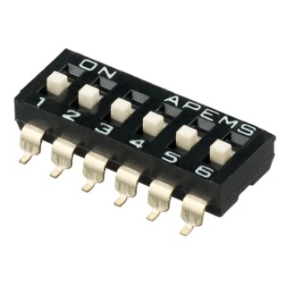 APEM Raised Actuator Slide Rotary Coded DIP Switch IKD0603101