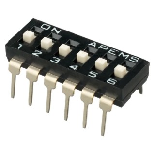 APEM Raised Actuator Slide Rotary Coded DIP Switch IKD0600101