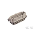 TE Connectivity Heavy Duty Power Connector Insert 16A 500V Panel Mount 16 Contacts Male HDC HE Series T2040162101-000