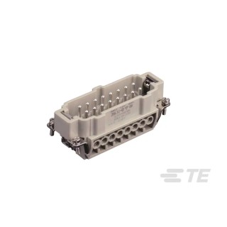 TE Connectivity Heavy Duty Power Connector Insert 16A 500V Panel Mount 16 Contacts Male HDC HE Series T2040162101-000