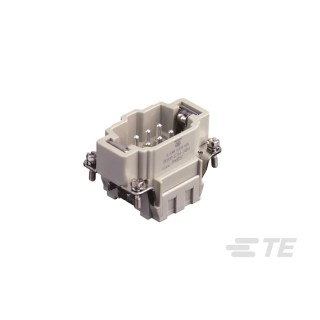TE Connectivity Heavy Duty Power Connector Insert 16A 500V 6 Contacts Male Panel Mount HDC HE Series T2040063101-000