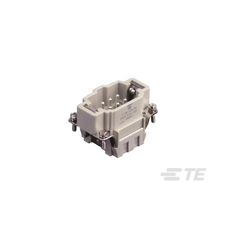 TE Connectivity Heavy Duty Power Connector Insert 16A 500V 6 Contacts Male Panel Mount HDC HE Series T2040063101-000
