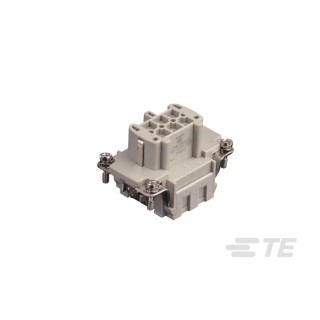 TE Connectivity Heavy Duty Power Connector Insert 16A 500V Panel Mount Female 6 Contacts HDC HE Series T2040063201-000