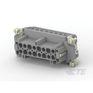 TE Connectivity Heavy Duty Power Connector Insert 16A 500V Panel Mount 16 Contacts HDC HE Series T2040162201-000