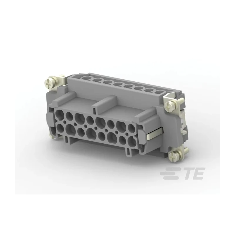 TE Connectivity Heavy Duty Power Connector Insert 16A 500V Panel Mount 16 Contacts HDC HE Series T2040162201-000