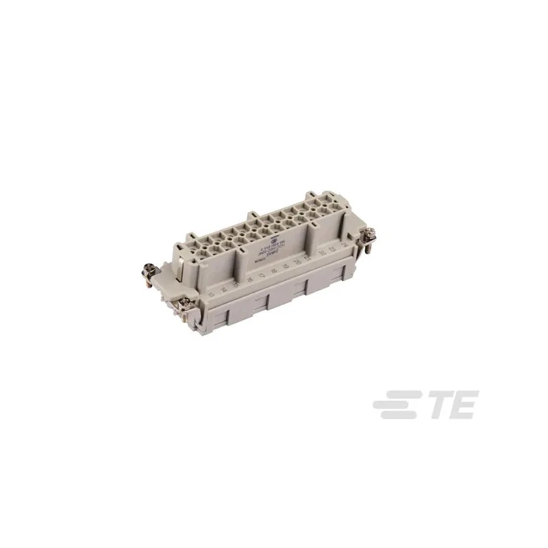 TE Connectivity Heavy Duty Power Connector Insert 16A 24 Contacts Panel Mount 500V Silver Contact Plating T2040244201-000