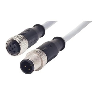 HARTING Sensor Actuator Cable Female 3 Way Straight to Male 3 Way Straight, Polyurethane Jacket 1m 21348081388010