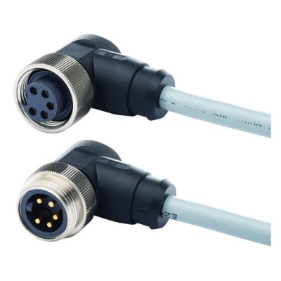 HARTING Sensor Actuator Cable Female 5 Way Right Angle to Male 5 Way Right Angle Plug 1.5 m 21349899597015