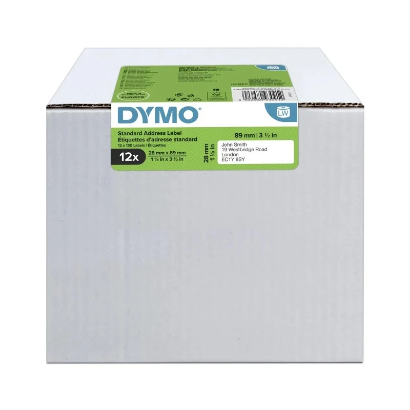 Dymo White Red Print Label Roll 89 mm Width 130 Per Pack 89 mm 2093091