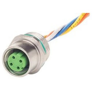 HARTING Female 4 Way M12 to Female 4 Way Unterminated Sensor Actuator Cable 0.5 m 250V IP67 21033752400