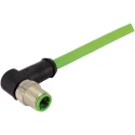 HARTING Sensor Actuator Cable Male 4 Way Right Angle to Female Unterminated 1 m 250V IP67 21349400405010