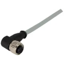 HARTING Female 12 Way M12 to 12 Way Unterminated Sensor Actuator Cable 1m PU Jacket Grey 21348700C79010