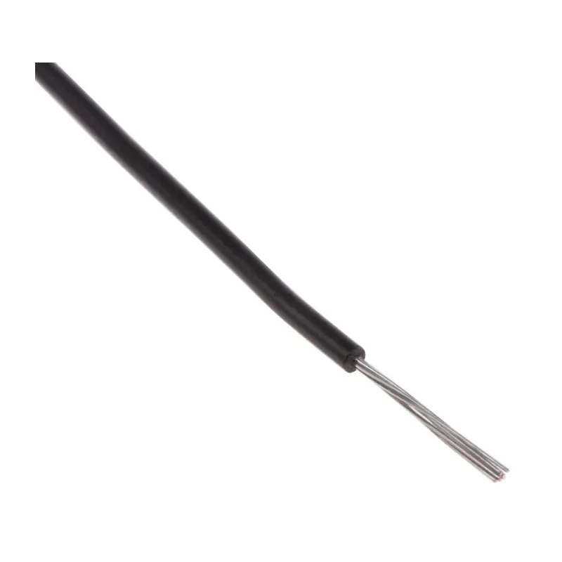 RS PRO Black 0.08 mm² 28 AWG 7/0.12 mm Tinned Copper Single Core Hook Up Wire, PVC Jacket, 100 m Length 150V 80°C 877-5257