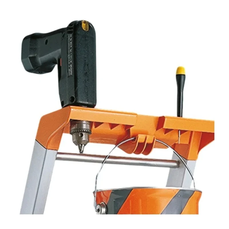TUBESCA Anodised Aluminium 7 Steps Step Ladder, 1.54m Platform Height, 2.19m Open Length 02370007