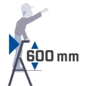TUBESCA Fibreglass 3 Steps Step Ladder 0.69m Platform Height 1.35m Open Length 04472003