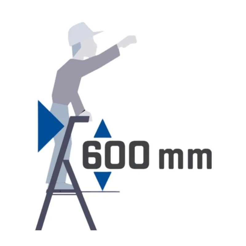 TUBESCA Fibreglass 7 Steps Step Ladder, 1.61m Platform Height, 2.27m Open Length 04472007