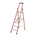 TUBESCA Fibreglass 6 Steps Step Ladder 1.38m Platform Height, 2.04m Open Length 04472006