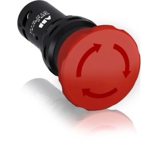 ABB 1SFA Series Twist Release Emergency Stop Push Button, Panel Mount, 22mm Cutout, 2 NC, IP66 IP67 IP69K 1SFA619550R1051