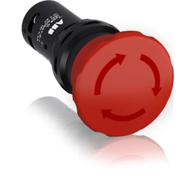 ABB 1SFA Series Twist Release Emergency Stop Push Button, Panel Mount, 22mm Cutout, 2 NC, IP66 IP67 IP69K 1SFA619550R1051