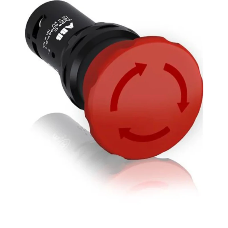 ABB 1SFA Series Twist Release Emergency Stop Push Button, Panel Mount, 22mm Cutout, 2 NC, IP66 IP67 IP69K 1SFA619550R1051