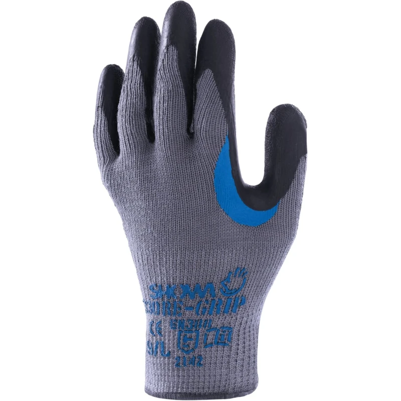 Showa 330 Re-Grip Grey Polyester Cotton Fibre Work Gloves Size 8 Latex Coating SHO330