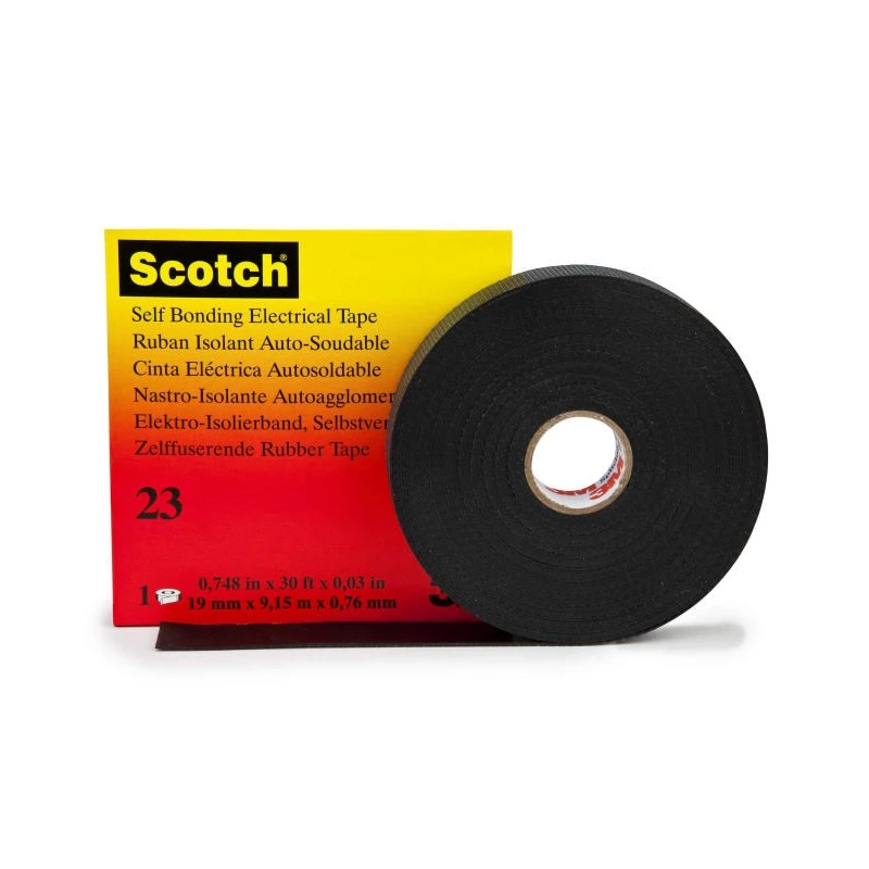 3M Black Self-Amalgamating Tape Ethylene Propylene Diene Monomer 19mm x 9.15m SCOTCH 23 9.15X19