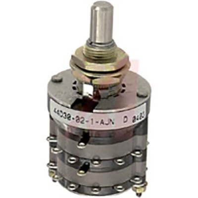 Grayhill 10-Position Rotary Switch, 1A, Zinc and Stainless Steel Housing, Solder Lug DP10T